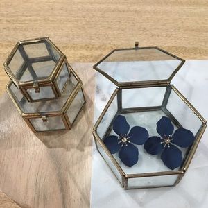 Anthropologie Purple/Blue big flower earrings